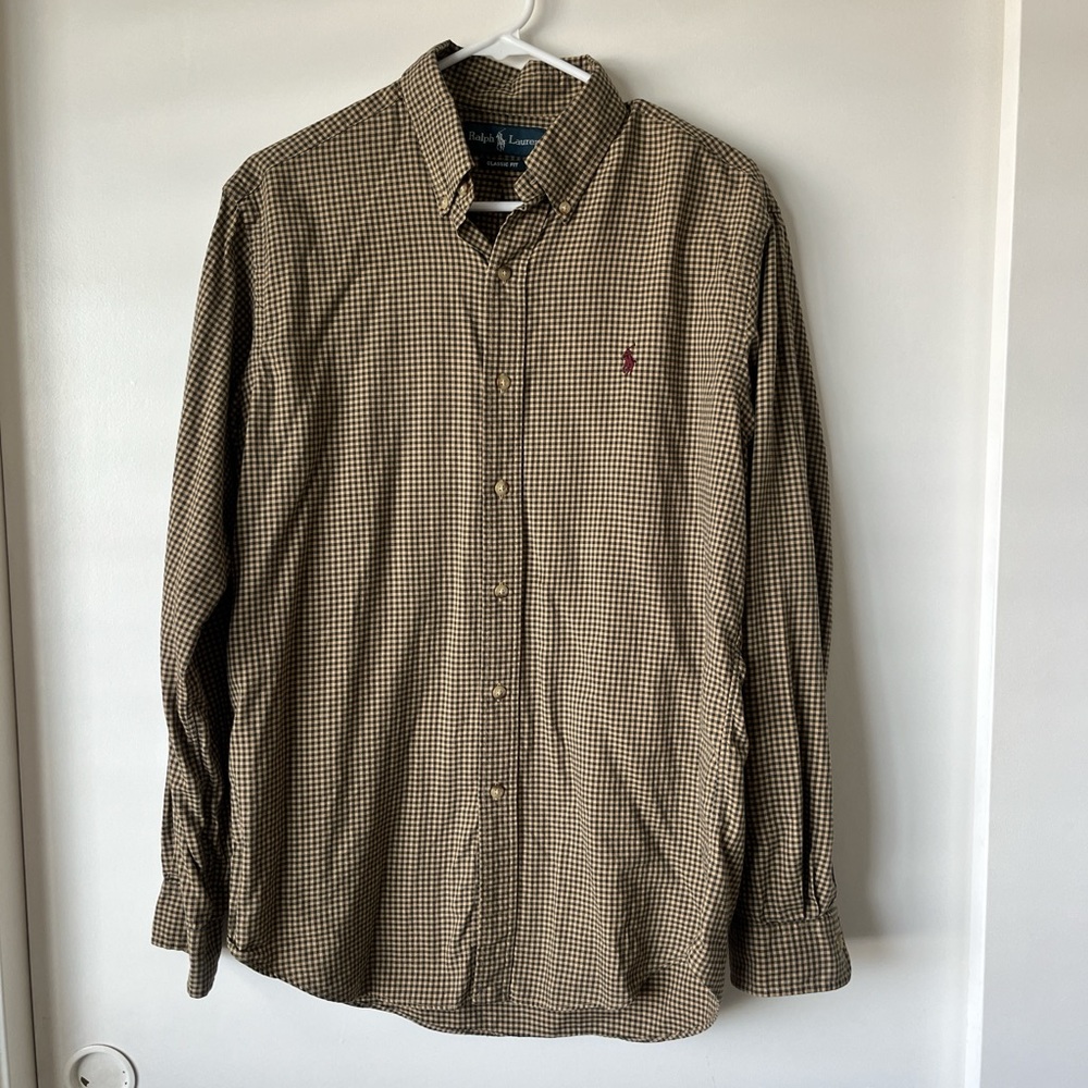 (SOLD) Ralph Lauren Classic Fit Brown Check Button-Down Shirt